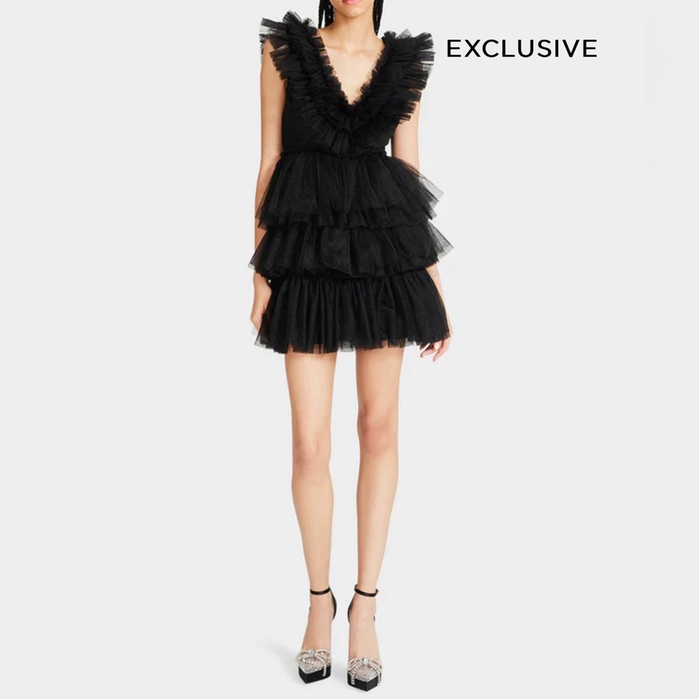 Betsey Johnson - BETSEYS TIERED TULLE DRESS BLACK xs NWT
